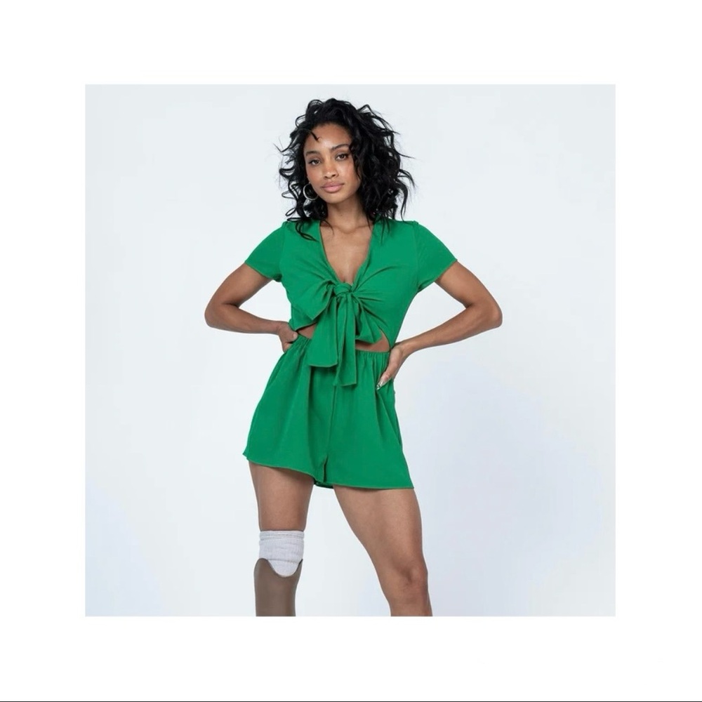 Princess Polly Ragnar Tie-Front Romper - Picture 2 of 5